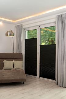 K-home 220400-20 Klemmfix-Plissee, Schwarz, 45 x 130 cm