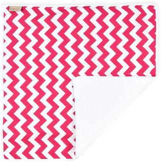 KraftKids Wickeltischunterlage Chevron magenta, Windelmatte aus 100% Baumwolle, wasserundurchlässige Reise-Wickelunterlage