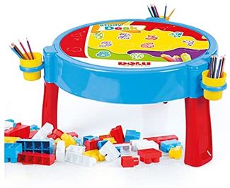 Spieltisch, multifunktionales Kindertisch, 100 Stücke Blocks, Aktivitätstisch Bauklötze