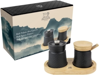 Peugeot Bali Fonte Pfeffermühle Salzstreuer+ Tray 8cm BLACK