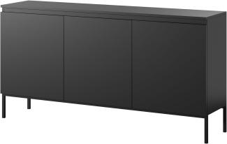 Selsey Bemmi - Sideboard Kommode 3-türig, Schwarz, 150 cm