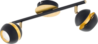 Eglo 95483 Spot Nocito Stahl schwarz, gold GU10-LED 2X3W L:36cm