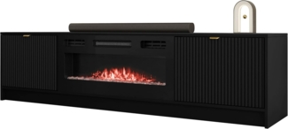 Mirjan24 'Tireno EF' TV-Lowboard mit elektrischem Kamin, Holz schwarz, 48 x 40 x 182 cm