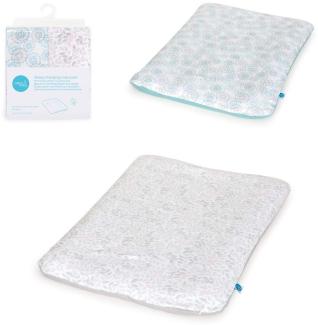 Ceba Baby Bezug für Wickelauflage - 2er Set Wickelauflagenbezüge - Überzug für weiche Wickelunterlage in Größe 50x70 cm mit Reißverschluss - Baumwolle Jersey, extra dick - Löwenzahn + Blätter