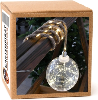 Gartenpirat LED Kugelleuchte Leuchtkugel ⌀ 20 cm 60 LED warmweiß Kugelleuchte Seil zum Aufhängen, Warmweiß