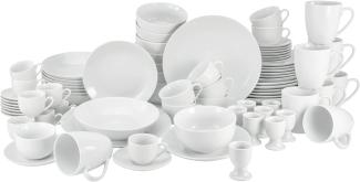 CreaTable 22700 Kombiservice Luna für 8 Personen, Porzellan, weiß (1 Set, 80-teilig)