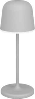 EGLO LED Akku Tischleuchte außen Mannera-S, kabellose Outdoor Tischlampe touch dimmbar, Außenleuchte mit Erdspieß, Alu, Stahl in grau, IP54