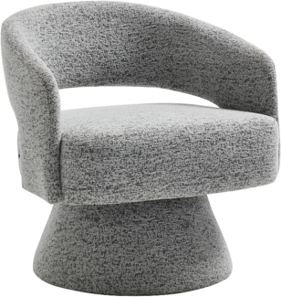 Vente-unique - Drehbarer Sessel - Chenille Stoff Grau - FEDOTE