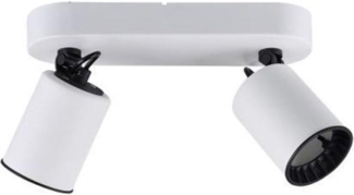 Deckenstrahler PAGO Metallschirm Weiß - 2 Spots schwenkbar - 24cm