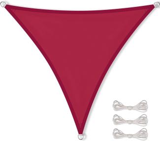 CelinaSun Sonnensegel inkl Befestigungsseile Premium PES Polyester wasserabweisend imprägniert Dreieck gleichseitig 4,6 x 4,6 x 4,6 m rot