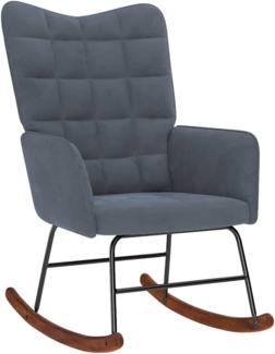 vidaXL Schaukelstuhl Dunkelgrau Samt 4016833