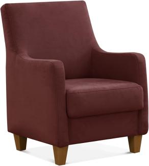 CAVADORE Polstersessel Palera mit Federkern / Sessel im Landhausstil, passend zur Garnitur Palera / 70 x 93 x 75 / Mikrofaser, Rot