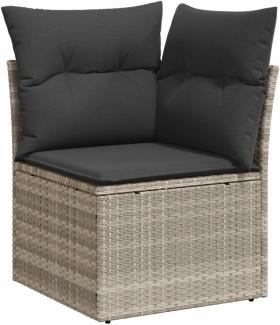 Garten-Ecksofa mit Kissen Hellgrau Poly Rattan 366191