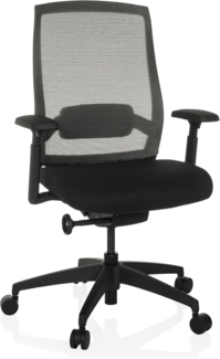 hjh OFFICE Ergonomischer Bürostuhl Colore Profi Drehstuhl, Sitztiefe & Lordosenstütze verstellbar, atmungsaktive Rückenlehne, Schwarz