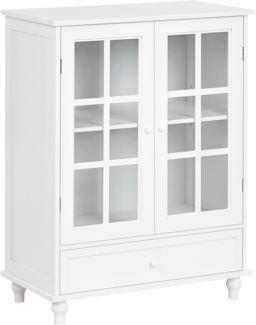 Sideboard mit Glastüren CARLET 71 cm Weiß