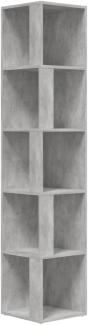 vidaXL Eckregal Betongrau 33x33x164,5 cm Holzwerkstoff 809048