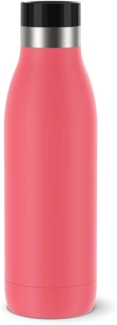 Emsa Bludrop Color Trinkflasche mit Quick-Press Verschluss, spülmaschinenfest, Edelstahl Koralle, 0,5 Liter