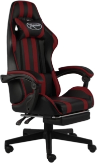 vidaXL Gaming-Stuhl mit Fußstütze Schwarz und Weinrot Kunstleder [20533]