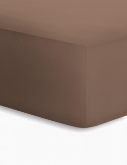 Schlafgut - Boxspring Spannbetttuch für Matratzen mit oder ohne Topper, für Höhen von ca. 25 - 40 cm, Größe: 120/130 x 190/200/210/220 cm, Farbe: 432 - Kakao