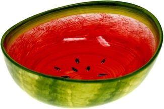 Lashuma Salatschüssel Melone, Keramik, (1-tlg), Handbemalte Obstschale rund Ø 20 cm