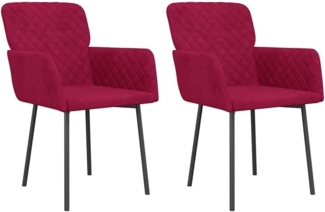 vidaXL Esszimmerstühle, 2 Stk., Weinrot Samt