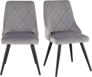 Duhome Esszimmerstuhl, 2er Set Esszimmerstuhl Polsterstuhl Stoff Samt Stuhl Retro Metallbeine