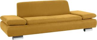 Terrence Sofa 2,5-Sitzer Veloursstoff Mais Metallfüße verchromt