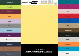 Jersey Spannbettlaken 140 - 160 x 200 cm Gelb