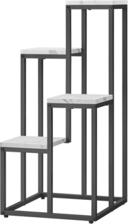 Home Collective Regal Blumentopfregal Ideal für Wohnzimmer, Schlafzimmer, Flur, oder Büro, maximallast pro regal 5kg Blumenständer, mit Stahlrahmen für Stabilität Selbstmontage Ideal für Wohnzimmer, Schlafzimmer, Flur, oder Büro, 4 Ebene in Marmor mit ...