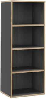 Vicco Bücherregal Anthrazit 40x100 cm mit 4 Fächern, Tetrix
