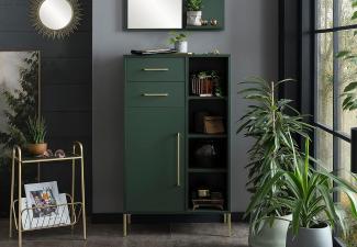 Schildmeyer Kent Highboard, Holzwerkstoff, waldgrün/Gold, 67,1 x 33,1 x 117,4 cm