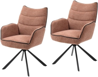 2x Esszimmer Drehstuhl Abel rost Set 180° Küche Polsterstuhl Stuhl Sessel