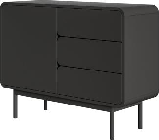 Selsey Oro - Sideboard mit 3 Schubladen, Schwarz, 104 cm