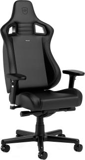 noblechairs Epic Compact Gaming Stuhl, Bürostuhl Ergonomisch, Schreibtisch Stuhl, Kopf- und Lendenstütze, PU-Leder, Entwickelt für Nutzer bis 120 kg und 1,7 Meter Hoch (Schwarz/Carbon)