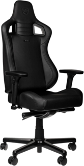 noblechairs Epic Compact Gaming Stuhl, Bürostuhl Ergonomisch, Schreibtisch Stuhl, Kopf- und Lendenstütze, PU-Leder, Entwickelt für Nutzer bis 120 kg und 1,7 Meter Hoch (Schwarz/Carbon)