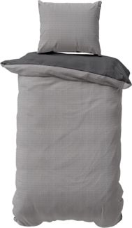 One Home Bettwäsche Doubleface Wende, Seersucker, 2 teilig, Mikrofaser Unifarben Normalgröße