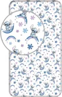 Lilo & Stitch Spannbettlaken 90x200 cm aus 100 % Baumwolle mit 25 cm Steghöhe
