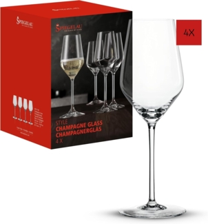 Spiegelau Champagnerglas Set Style 4-tlg, Schaumweingläser, Kristallglas, 310 ml, 4670185