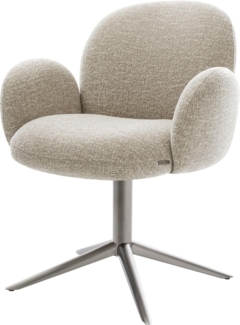 Drehstuhl Nube-Flex mit Armlehnen Webstoff Soft Beige Fußkreuz Graphit 360° drehbar Wippfunktion Taschenfederkern