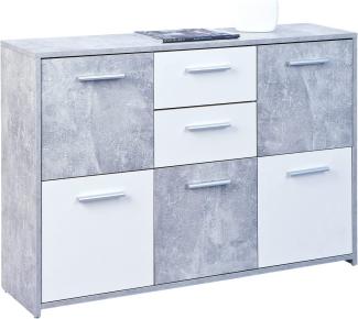 'Flacs' Sideboard Beton Dekor/ Weiß