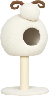 PawHut Kratzbaum Schafdesign inkl. Katzenhöhle u. Kratzstamm, waschbares Kissen, BxTxH: 40x40x80 cm