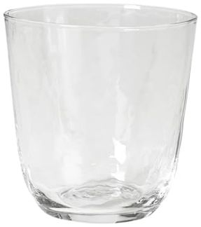 Broste Copenhagen Gläser-Set HAMMERED Trinkglas 4tlg. klar 0,335 l, Mundgeblasenes Glas, Hammered Glas