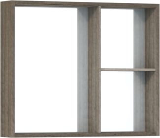 Baikal Camerino Schrank mit Spiegel, Mehrzweck-Badezimmerschrank, wahlweise mit oder ohne LED-Licht, einfache Montage, montierter Schrank, Nebraska-Finish, ohne Tür, 70 cm