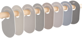 3 Sprouts - Größentrenner Baby für Kleiderstange, Grössentrenner Baby, Doppelseitiges Babykleidung Schrankteiler für Neugeborenen Kleinkinderkleidung (Beige und Grau)