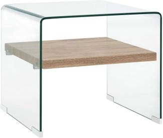 Couchtisch, Hartglas Transparent, 50 × 50 × 45 cm