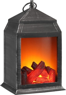 HI Kamin-Laterne mit LED Beleuchtung Tischkamin 57087
