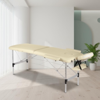 Massageliege Massagetisch Massagebank 2 Zonen klappbar Mobil Kosmetikliege Alu