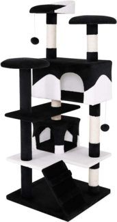 lionto Kratzbaum Katzenkratzbaum Höhe 130 cm, schwarz/weiß