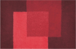 Spirella Badteppich Badvorleger Duschvorleger "Crossover" Hochflor waschbar, rutschfest Badematte 55x65 cm – Rot