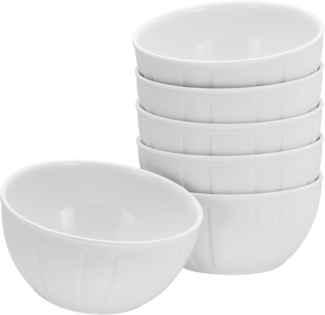 CreaTable Barcelona 17854 Geschirrset aus Porzellan, 6-teilig Weiß